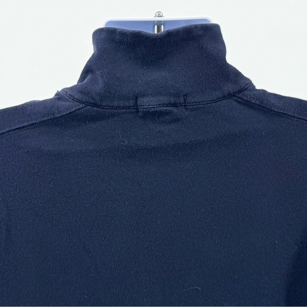 J Crew 1/4 Zip Navy Blue Pullover Sweater Sweatshirt L/S 100% Cotton Men’s Large